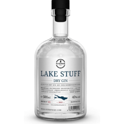 Lake Stuff Gin von Peter Prime Finest® Hergestellt am Bodensee -Dry Gin Aus Deutschland – fruchtiger Geschmack – einzigartige süßliche Note -0,5 Liter